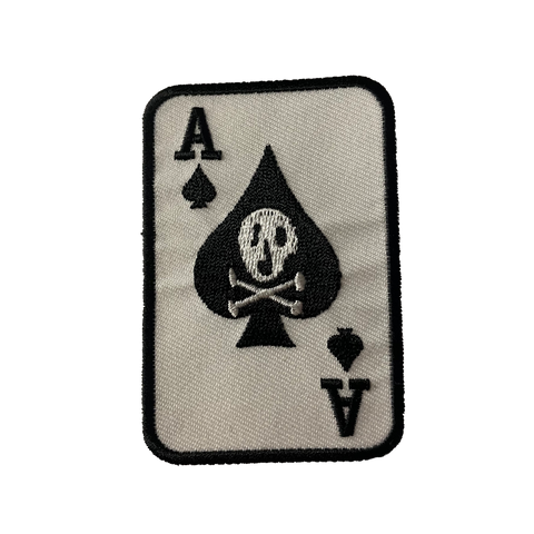 Ace of Spades Skull Card Iron-On Patch