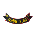 'John 3:16' Yellow Lettering Banner Iron-On Patch